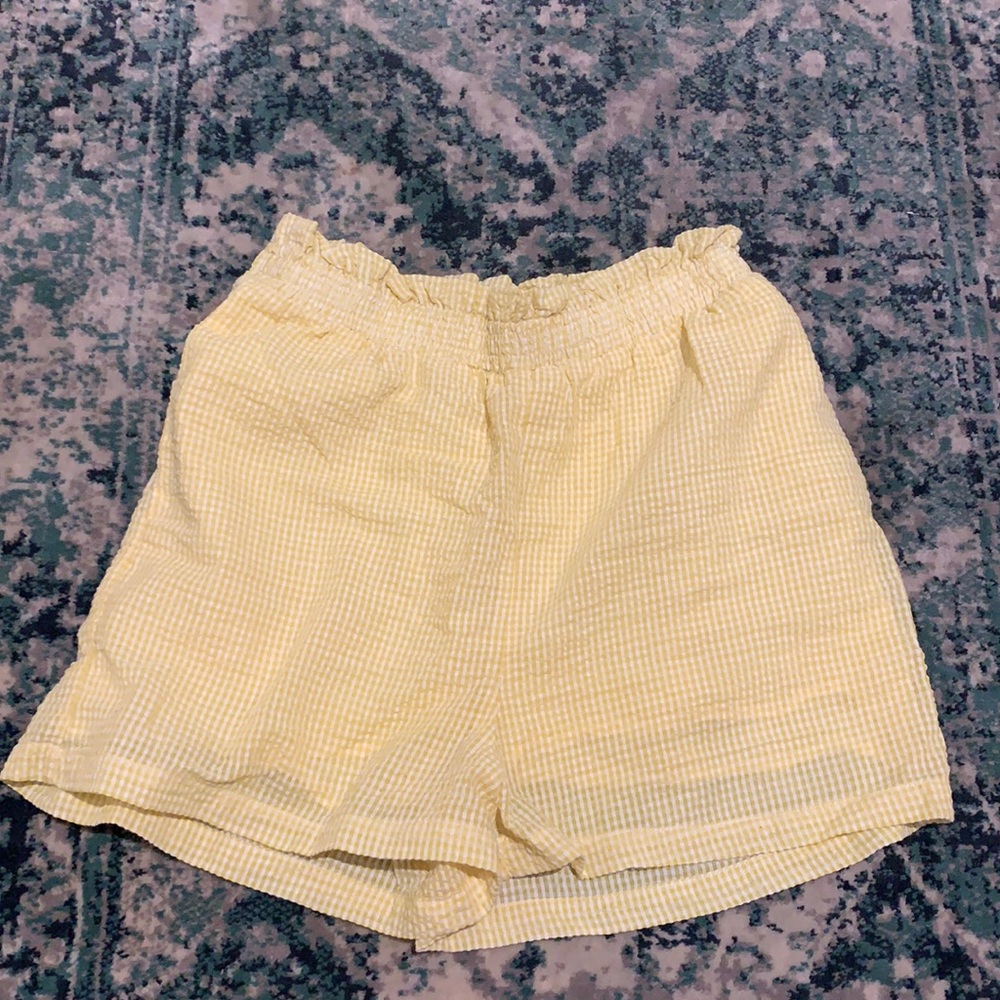 High waisted beach yellow shorts